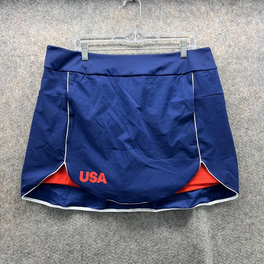 Adidas Skirt Women Extra Large Blue Red Athletic Training USA Tennis Skort